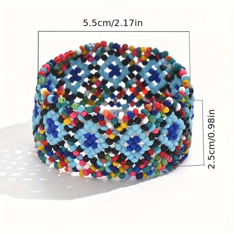 Pulsera bohemia tejida a mano