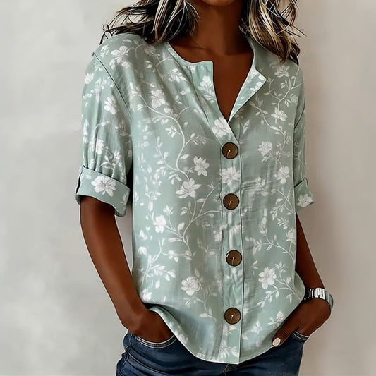 Blusa vintage con estampado floral