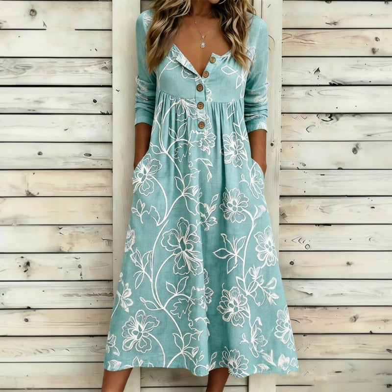 Vestido vintage con estampado floral
