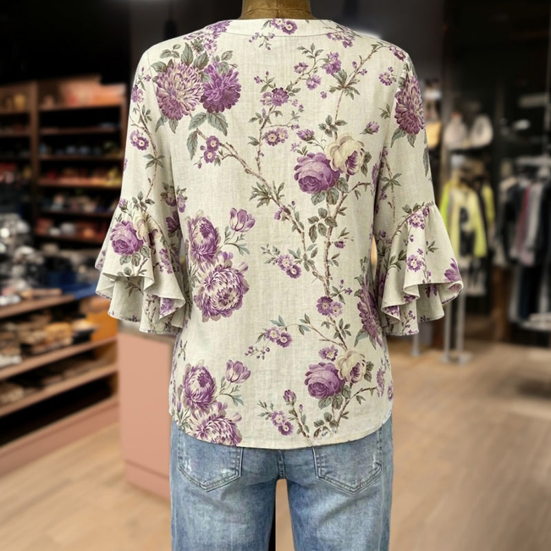 Blusa vintage con estampado floral