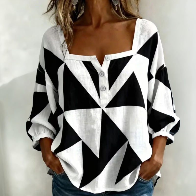 Blusa casual geométrica