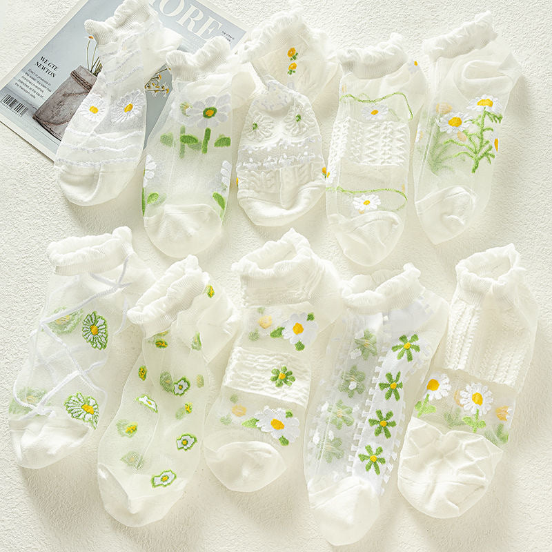 Calcetines florales transpirables