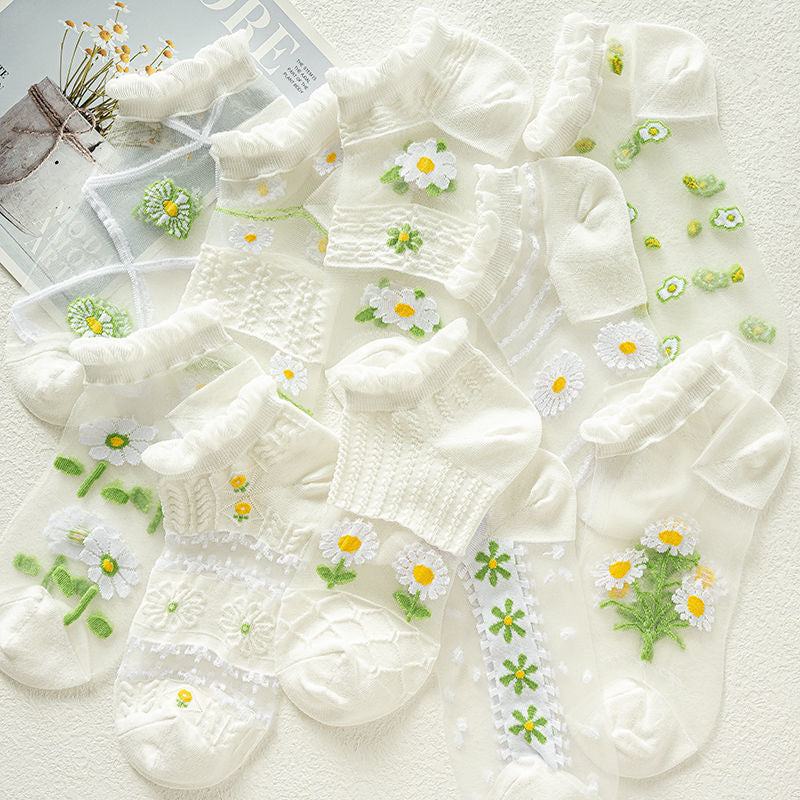 Calcetines florales transpirables
