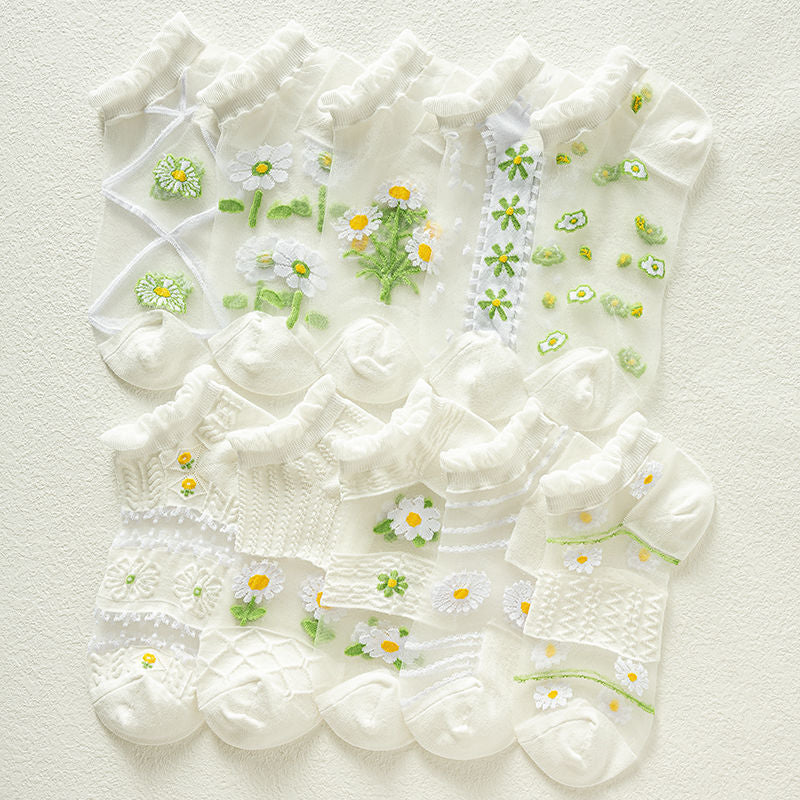 Calcetines florales transpirables