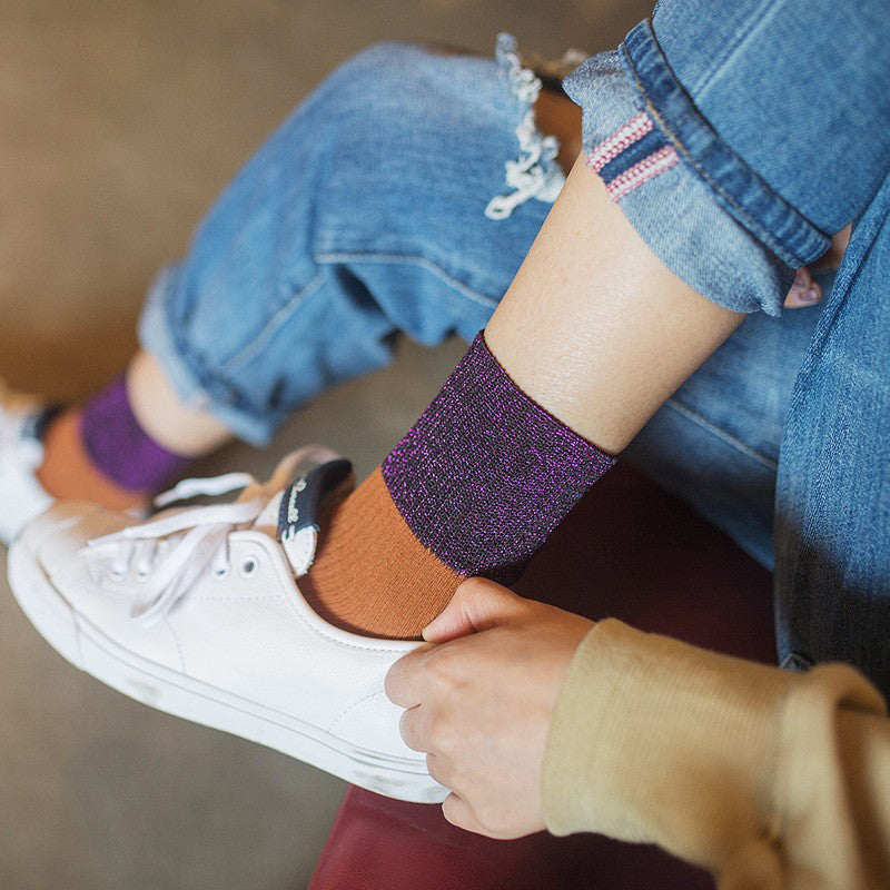 Calcetines casuales con bloques de color