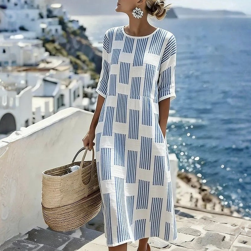 Vestido casual de rayas