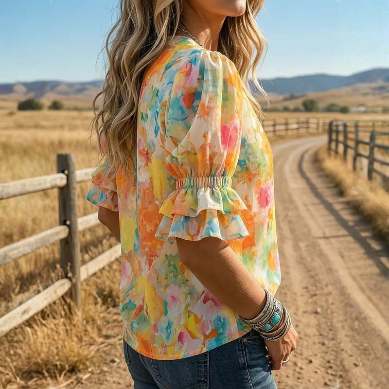 Blusa casual colorida