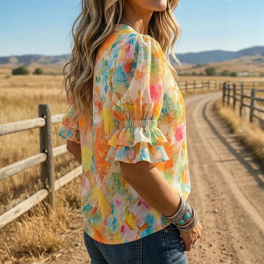 Blusa casual colorida