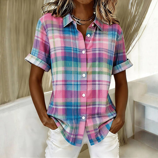 Blusa colorida de cuadros