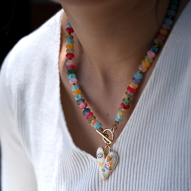Collar de cuentas con forma de corazón