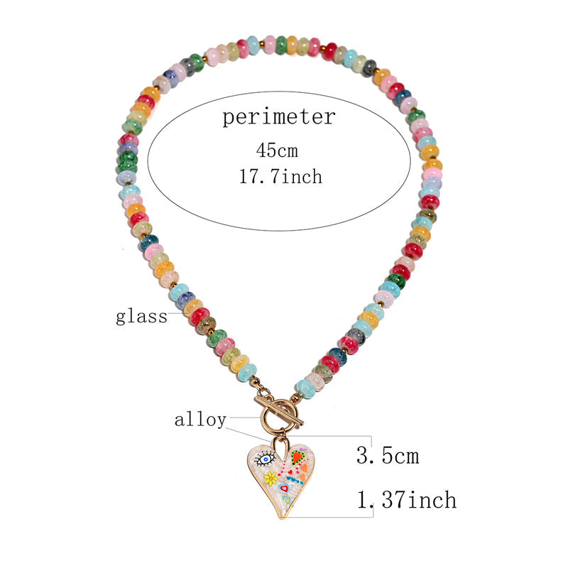 Collar de cuentas con forma de corazón