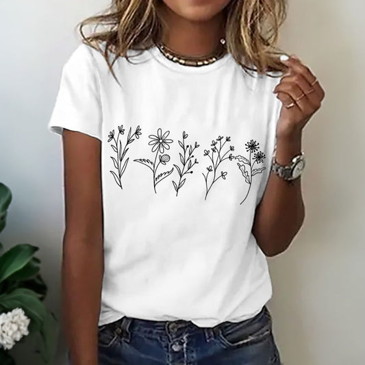 Camiseta con estampado floral