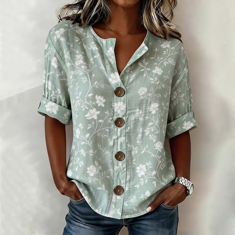 Blusa vintage con estampado floral