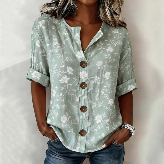 Blusa vintage con estampado floral
