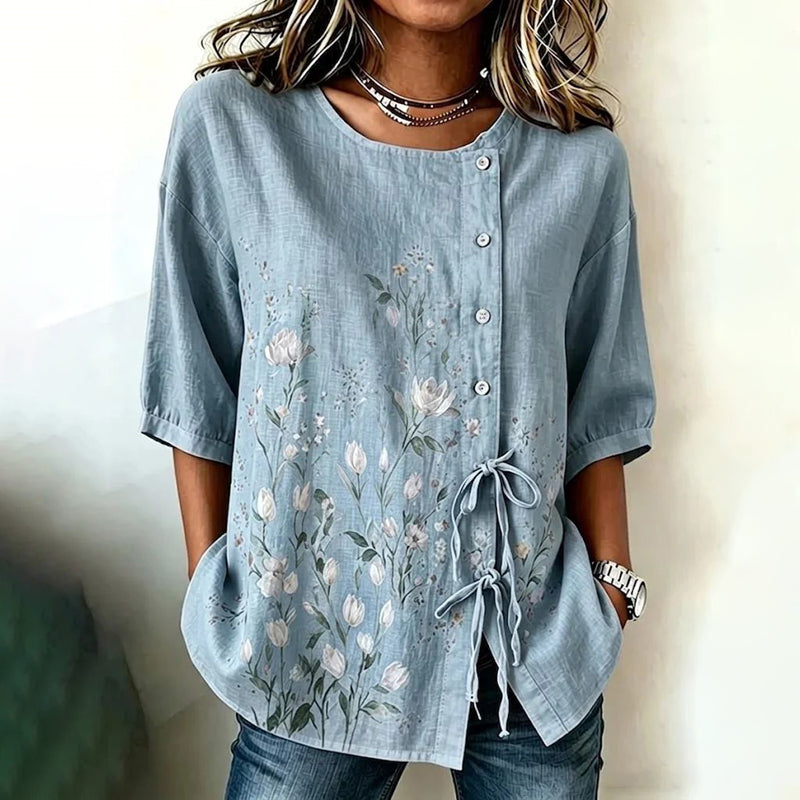 Blusa vintage con estampado floral