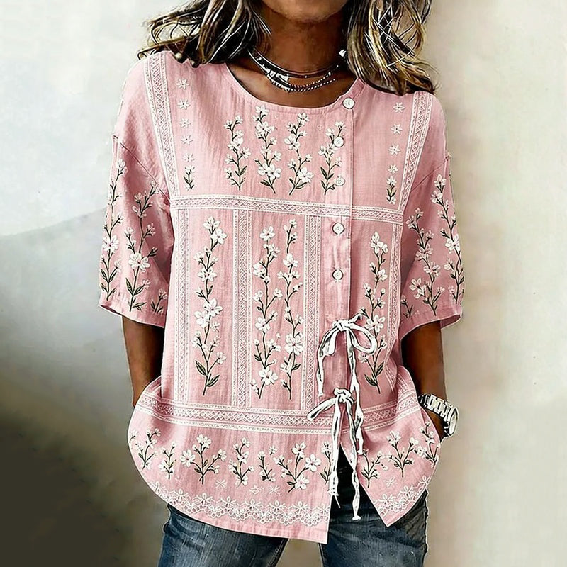 Blusa vintage con estampado floral