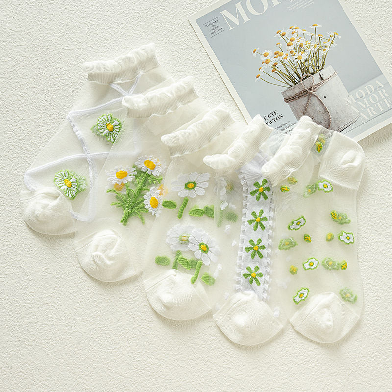 Calcetines florales transpirables