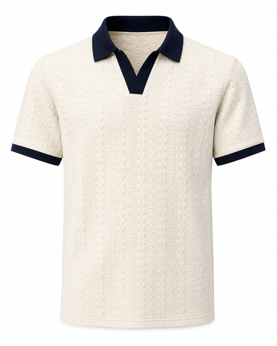 Polo Casual con Textura para Hombre – Manga Corta y Transpirable