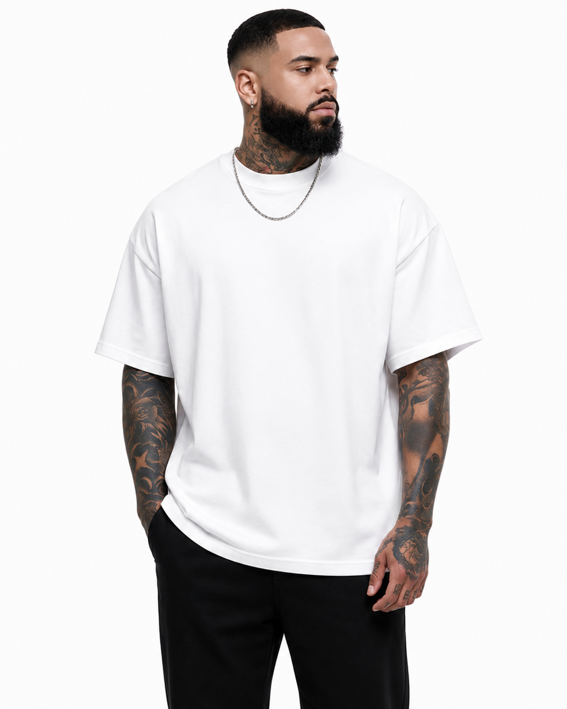 Camiseta de Cuello Redondo Relaxed Fit para Hombre