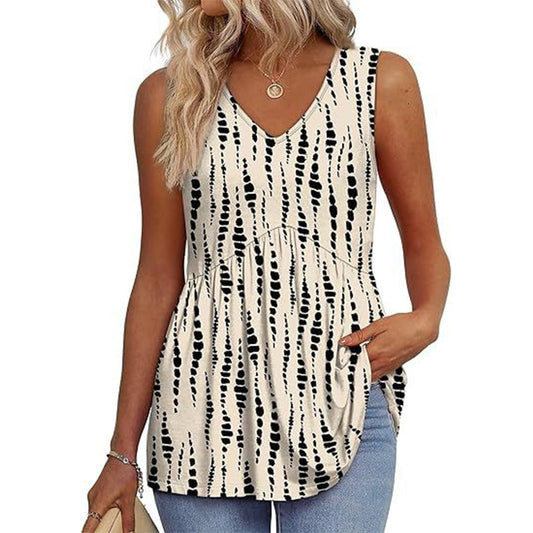 Top de Cuello en V sin Mangas – Elegante, Ligero y Cómodo