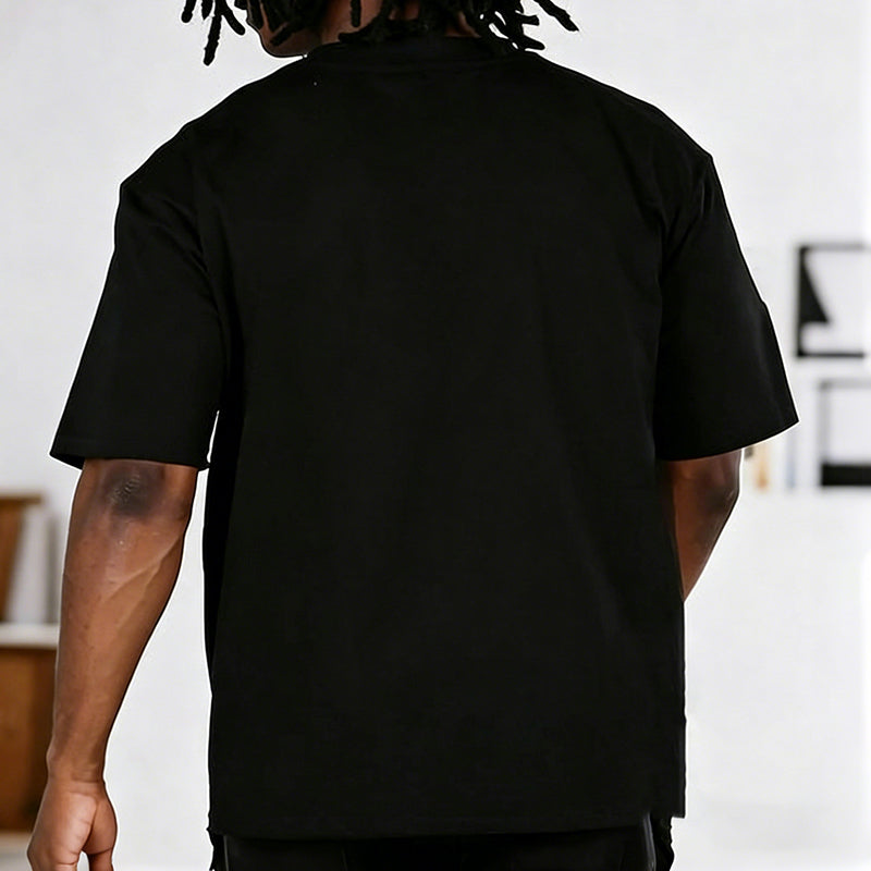 Camiseta de Cuello Redondo Relaxed Fit para Hombre