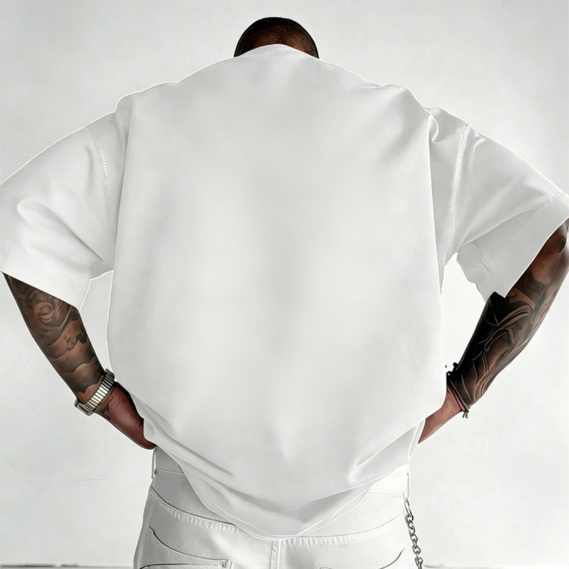 Camiseta de Cuello Redondo Relaxed Fit para Hombre