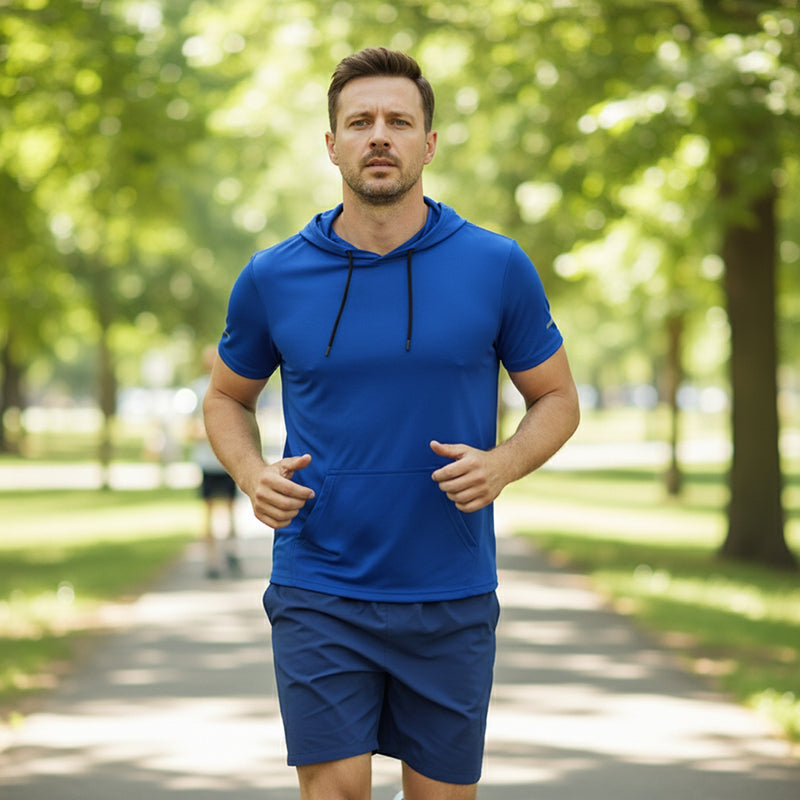 Sudadera Casual de Manga Corta para Hombre – Secado Rápido y Ligera