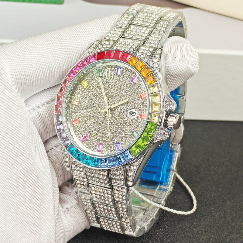 Reloj con Incrustaciones de Diamantes – Diseño Impactante – Estilo Hip-Hop