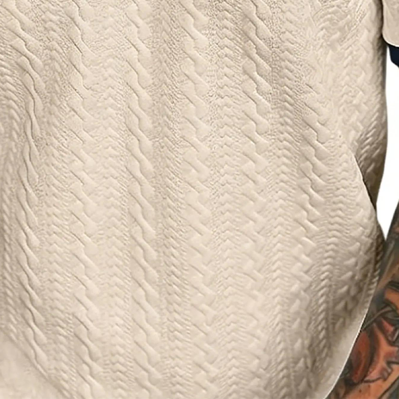 Polo Casual con Textura para Hombre – Manga Corta y Transpirable