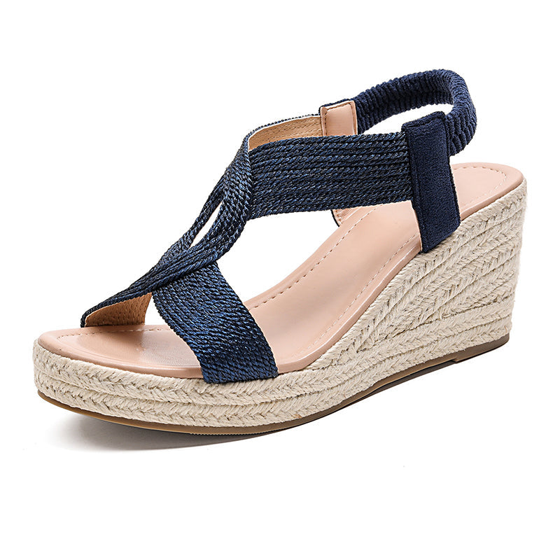 Sandalias Boho con Cuña para Mujer – Trenzadas, Ligeras y Versátiles